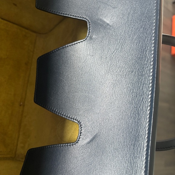 Celine Smooth Calfskin Bi-Color Tie Knot Tote Navy Blue/Yellow - Picture 10 of 12